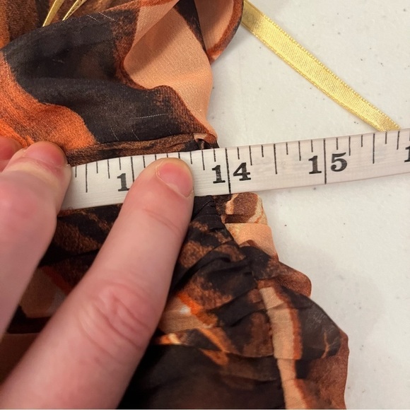 BRONX & BANCO Kenya Maxi Dress Silk Halter Chain Animal Print Brown Medium NWT - Picture 12 of 15